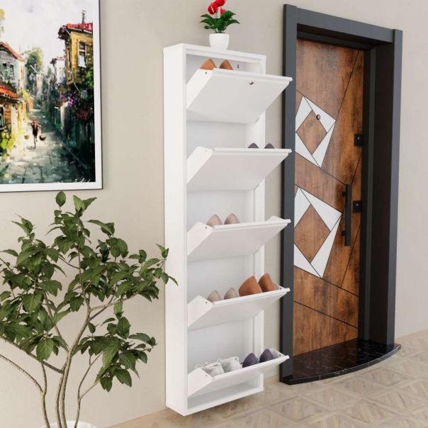 HANAH HOME Cipelarnik Locking Metal, bela - EP3056565