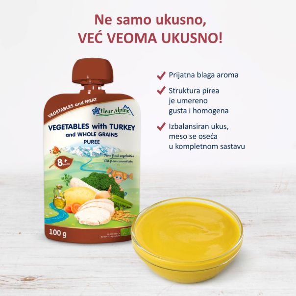 Fleur Alpine organski pire od povrća sa ćuretinom 8+, 100gr - 000392