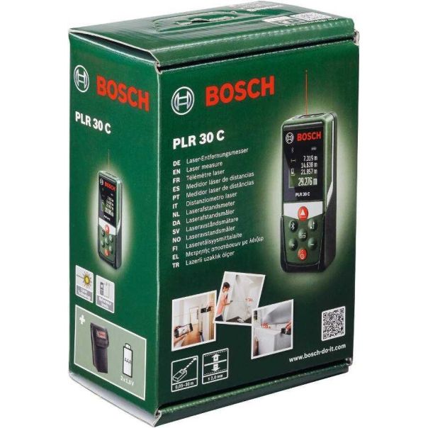 BOSCH Digitalni laserski daljinomer PLR 30 C sa Bluetooth tehnologijom , 30m - 0603672120