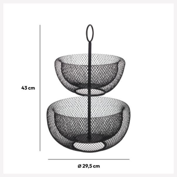 FIVE Korpa za voće na dva nivoa 29,5X43cm metal crna - 160711
