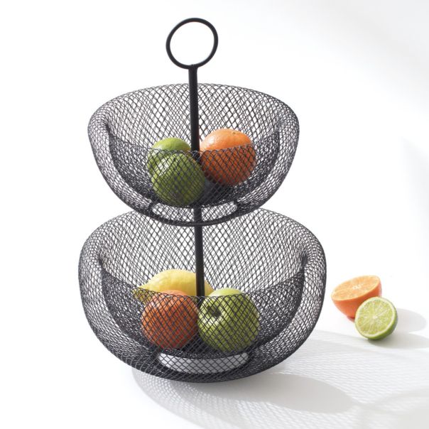 FIVE Korpa za voće na dva nivoa 29,5X43cm metal crna - 160711
