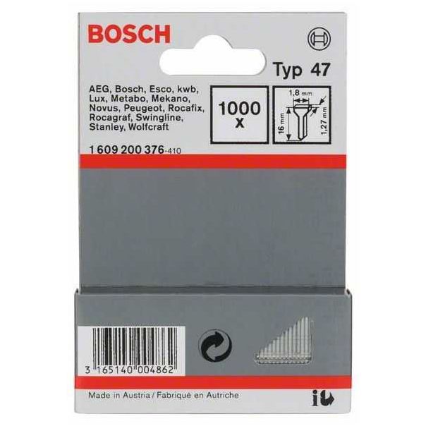 BOSCH Ekser tip 47 1609200376, 1,8 x 1,27 x 16 mm - 1609200376