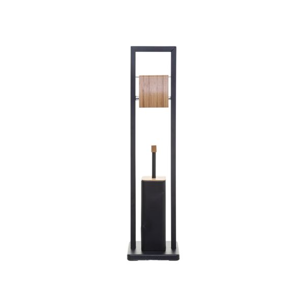 FIVE Držač toalet papira i wc četke 20X20X60 cm metal bambus crni - 160926B