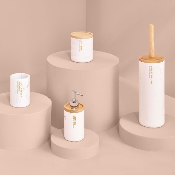 FIVE Dozer za sapun 18x8.1x7.5cm Lea, bambus/bela - 160939-1