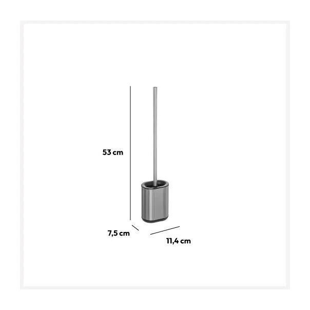 FIVE Četka za WC šolju sa držačem 53x11.4x7.5cm Silifix, siva - 161011E