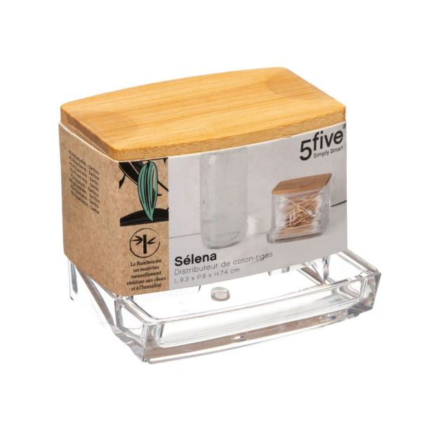 FIVE Kutija za štapiće za uši Selena 9,3X7,4X8 cm prozirna - 161081