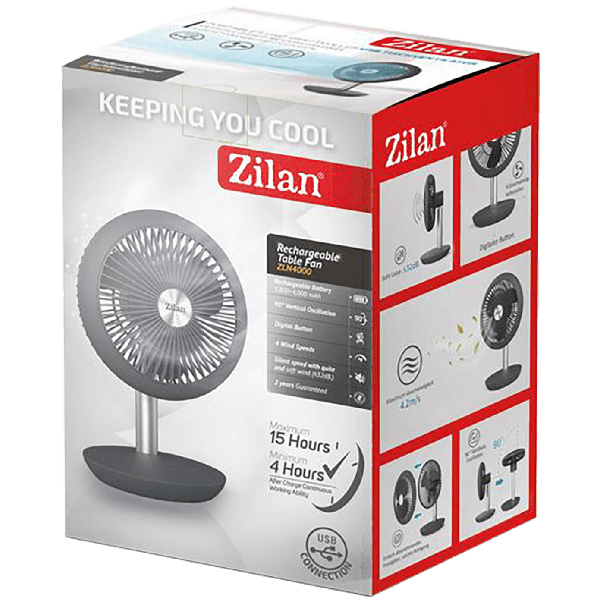 ZILAN Ventilator stoni, punjivi, USB - ZLN4000 - EP2964367