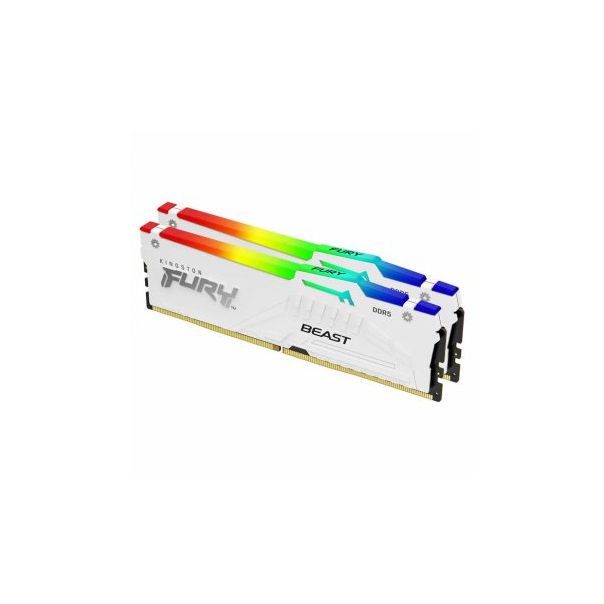 KINGSTON DIMM DDR5, 32GB (2x16), 5.600MHz, FURY Beast White RGB XMP (KF556C40BWAK2-32) - 162077