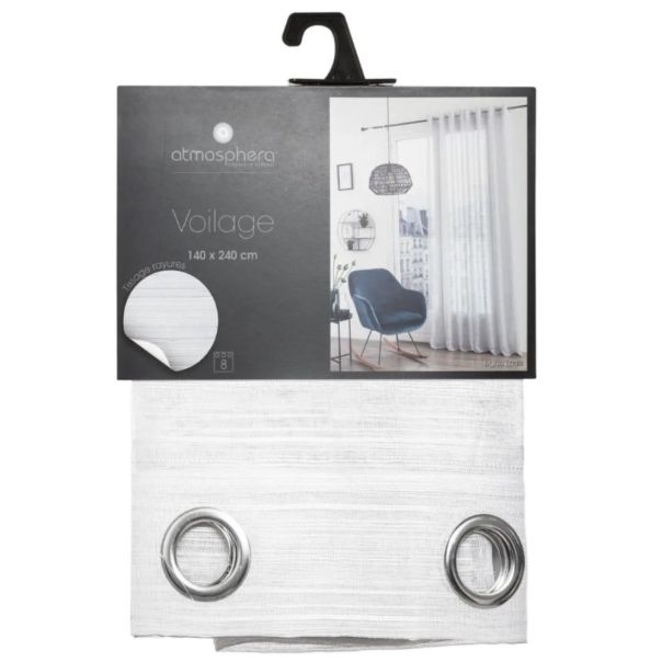 ATMOSPHERA Zavesa Louis 140x240cm poliester bela - 163924Z