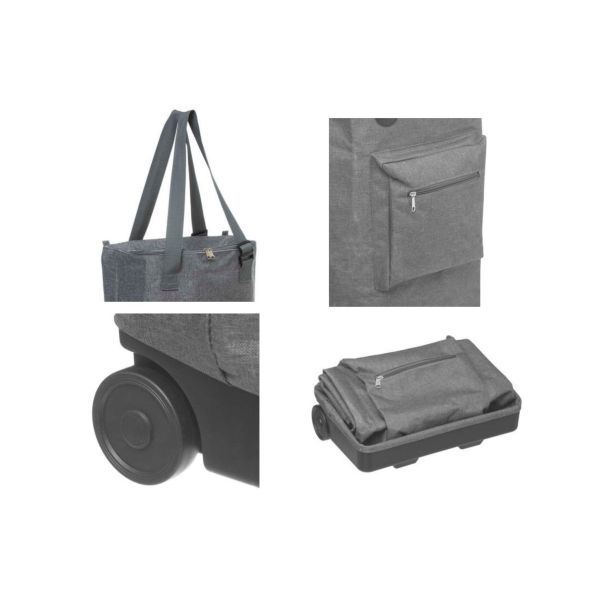 FIVE Kolica za kupovinu 34x25x56cm pes/pp/pvc siva - 164644