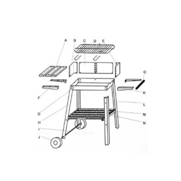 Landmann Roštilj na ćumur sa policama 50x26cm - 1665-1