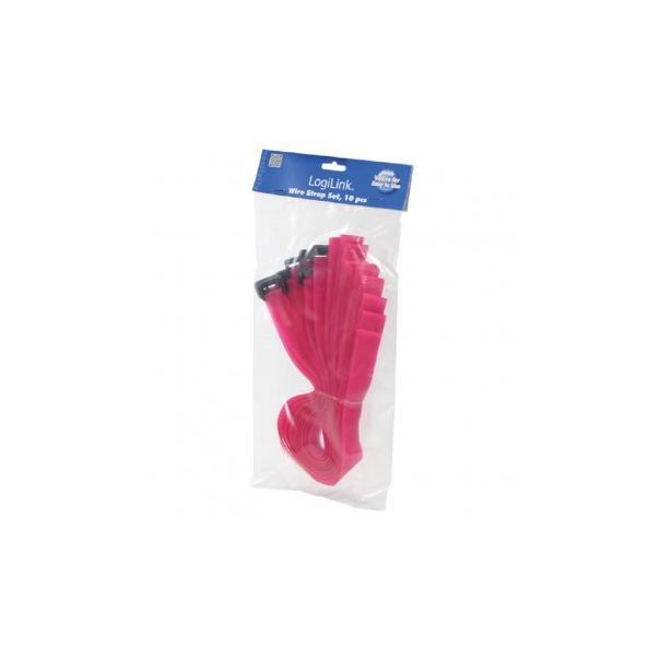 LOGILINK Čičak trakice za vezivanje kablova Velcro 500x20mm 10kom (Roze) - 166836-1