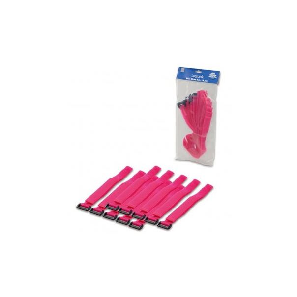 LOGILINK Čičak trakice za vezivanje kablova Velcro 500x20mm 10kom (Roze) - 166836-1