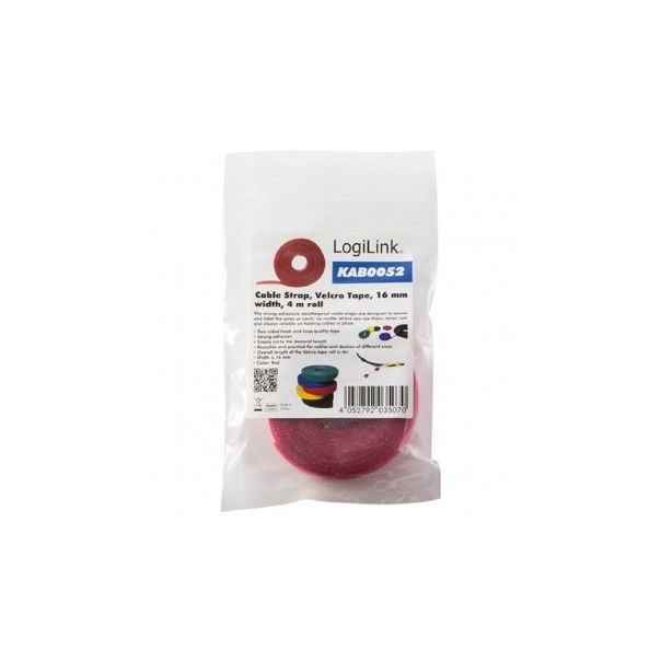 LOGILINK Čičak traka za vezivanje kablova Velcro 4m (Crvena) - 166839-1