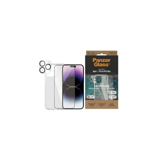 PANZER GLASS Set maska, zaštita za ekran i kameru za IPhone 14 Pro Max Bundle - 167366
