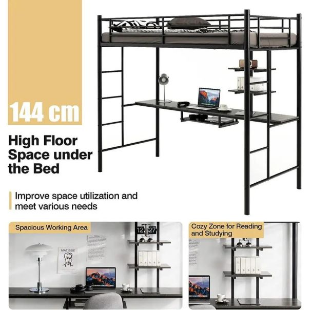 Izdignuti krevet sa radnim stolom 200x90x180cm - 1675-1-1-1