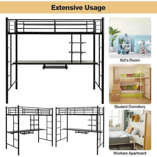Izdignuti krevet sa radnim stolom 200x90x180cm - 1675-1-1-1
