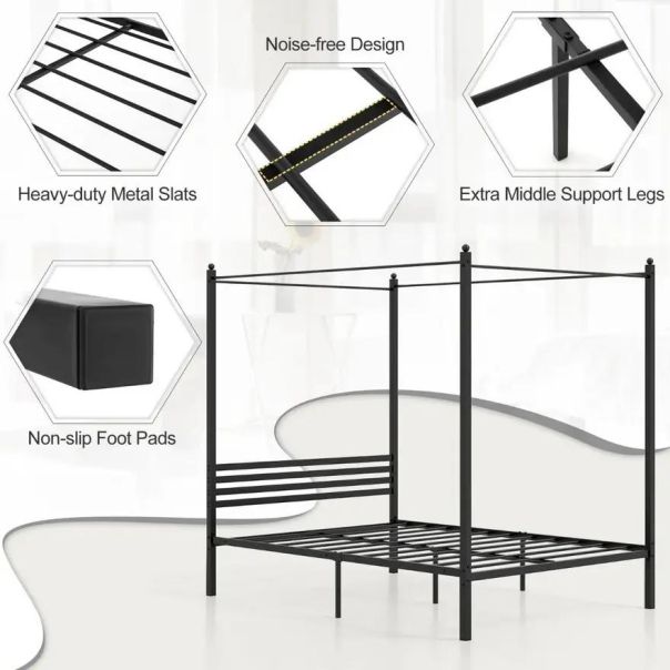 Bračni Krevet sa Baldahinom 200x140cm - 1676-1-1