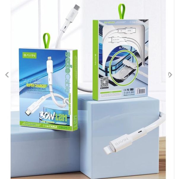 BAVIN Kabl 30W type-C na lightning 1,2m, bela - 90106