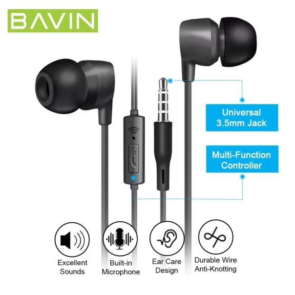 BAVIN Slušalice za telefon, crna - 90201