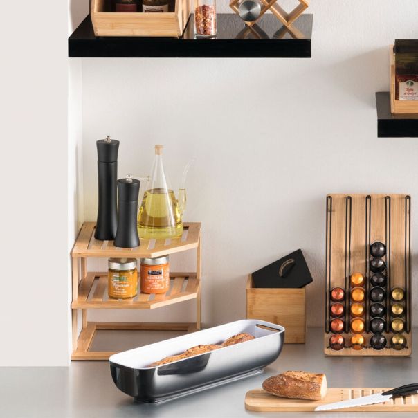 FIVE Držač espreso kapsula 40/1 2,5X18X29,7cm bambus/metal bež crna - 167772-1