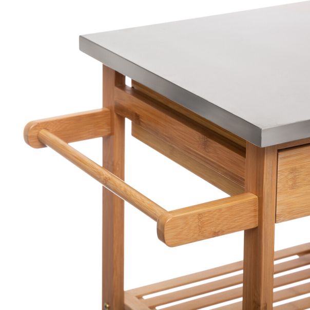 FIVE Polica sa točkićima 73.5x37x86cm, bambus/natural - 167776-1