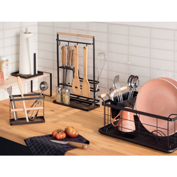 FIVE Polica sa točkićima Blackwood 45.5x28.5x75, metal/crna - 167789-1