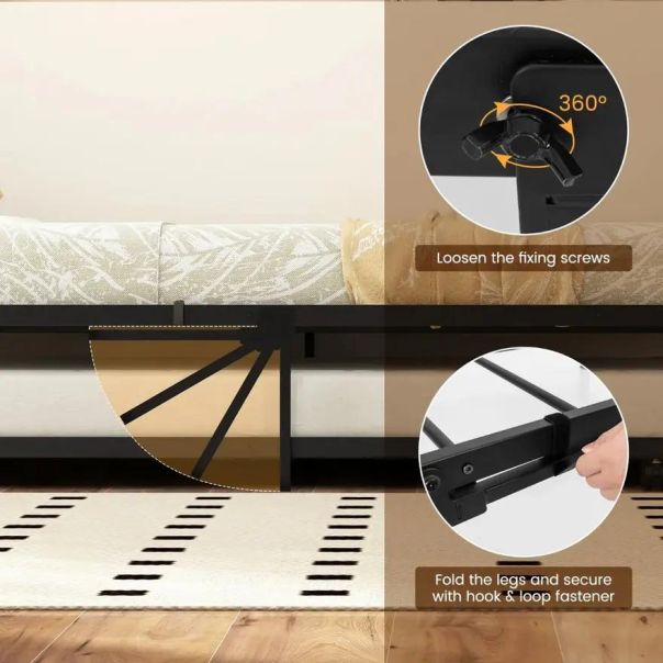 Metalni krevet samac sa pomoćnim krevetom 200x90cm - 1678-1