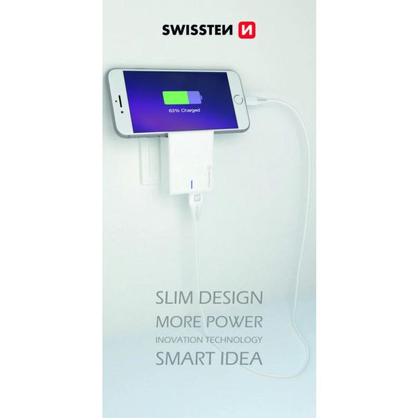SWISSTEN Punjač Eco Pack 2x USB 23W, bela - 80204