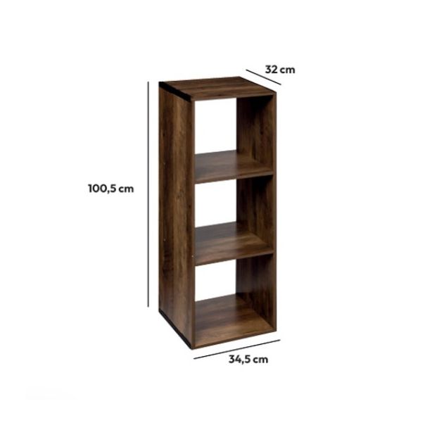 FIVE Stalak sa 3 police 34.5x32x100.5cm, drvo/braon - 167862