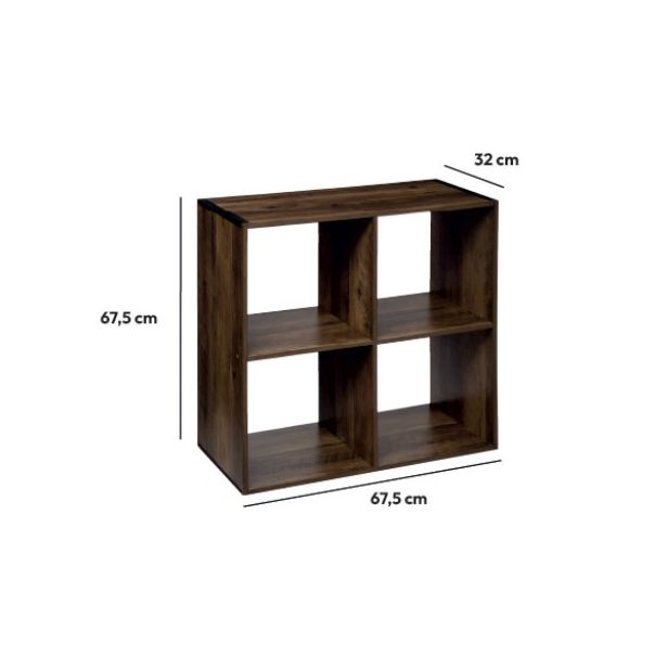 FIVE Stalak sa 4 police 67.5x32x67.7cm, drvo/braon - 167863