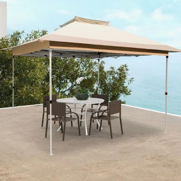 Gazebo paviljon sa mehanizmom 350x350cm Braon - 1680-1