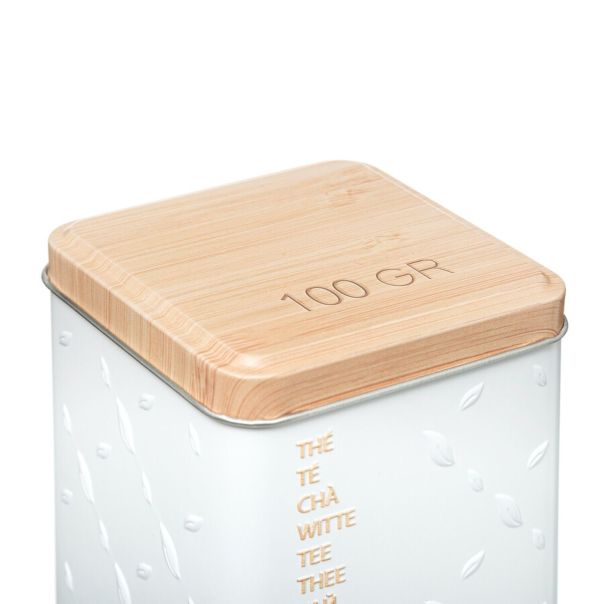 FIVE Kutija za čaj S.candi 8,5X8,5X17cm metal bela - 169299