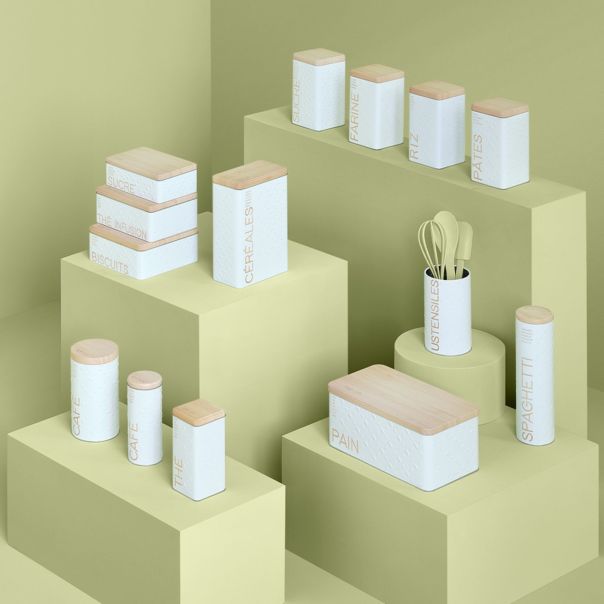 FIVE Kutija za čaj S.candi 8,5X8,5X17cm metal bela - 169299