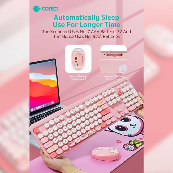 Combo mis i tastatura Coteci 84021 pink - EP3009640