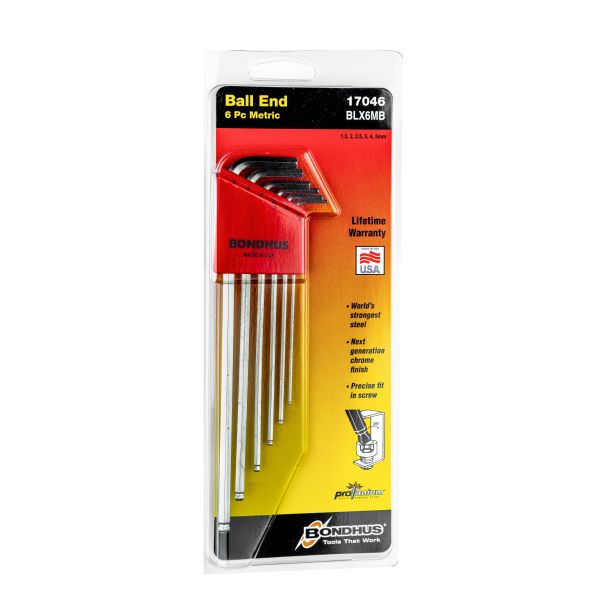 Set ekstra dugih imbus ključeva sa kugličnom glavom Bondhus BriteGuard HEX 1,5 - 5,0 17046 6 kom - 17046-1