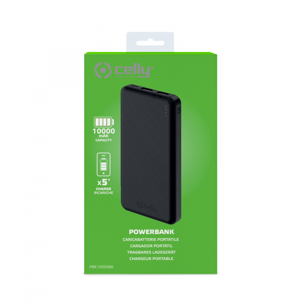 CELLY Power bank ENERGY 10000mAh, crna - PBE10000BK