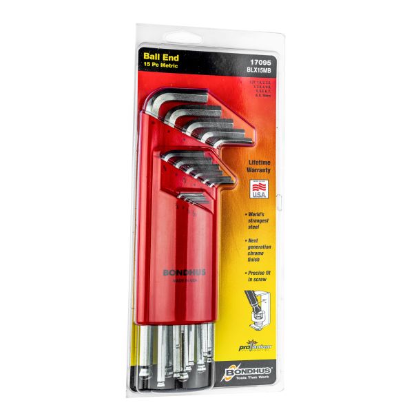 Set ekstra dugih imbus ključeva sa kugličnom glavom Bondhus BriteGuard HEX 1,27 - 10,0 17095 15 kom - 17095