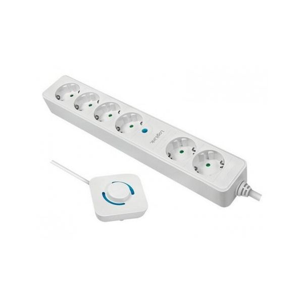 LOGILINK Produžni kabl 6 mesta, nožni prekidač, 1,5m, beli (4789) - 171175