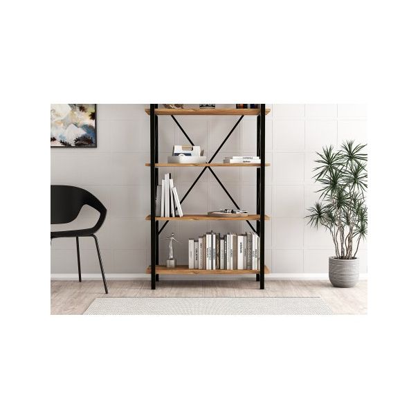 HANAH HOME Polica za knjige Nero Elit, braon/crna - 171742