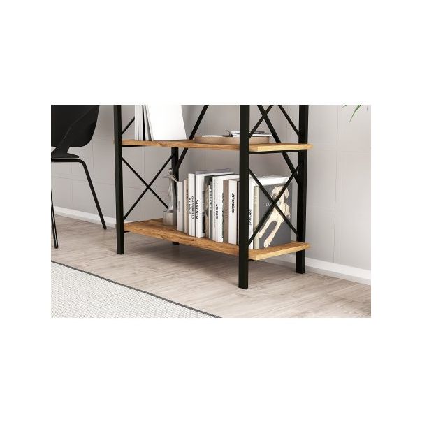 HANAH HOME Polica za knjige Nero Elit, braon/crna - 171742