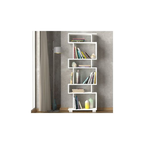 HANAH HOME Polica za knjige Blok, bela - 171745