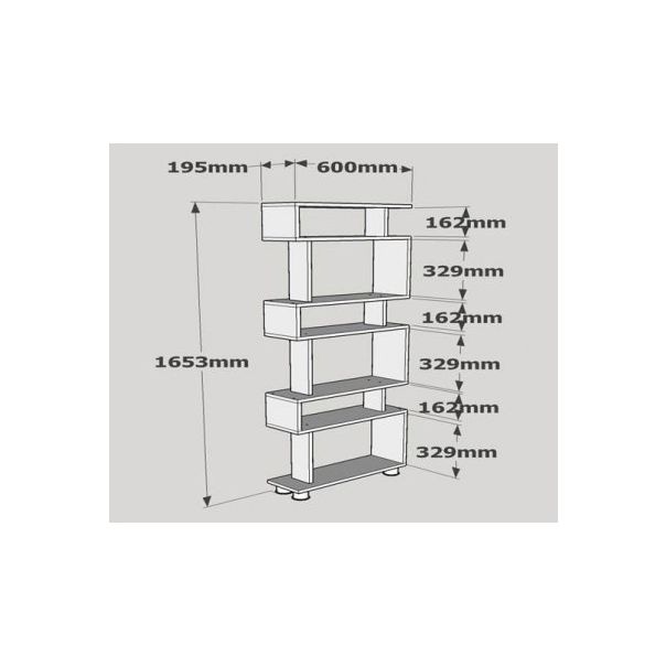 HANAH HOME Polica za knjige Blok, bela - 171745