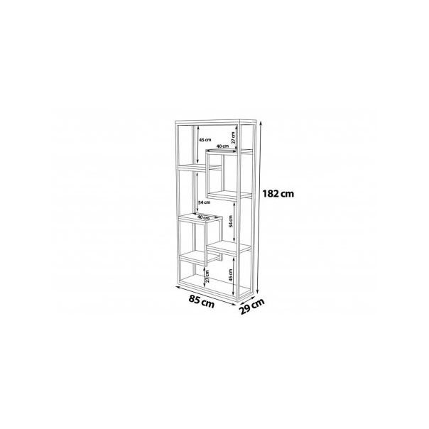 HANAH HOME Polica za knjige Emina Walnut - 171749