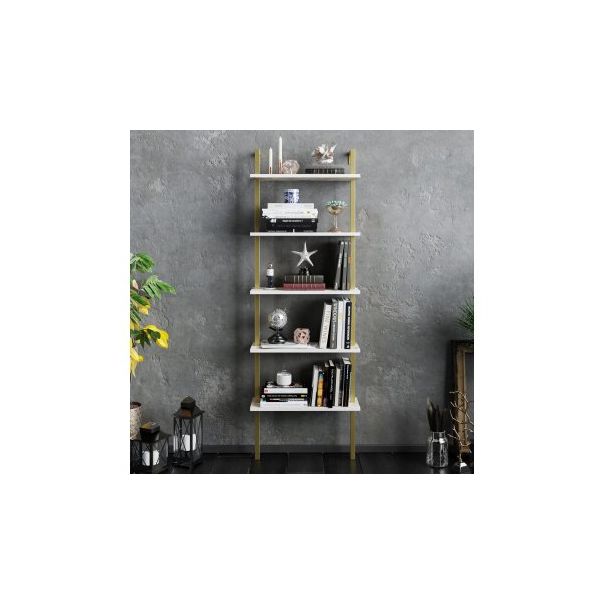 HANAH HOME Polica za knjige Piante White Gold - 171754