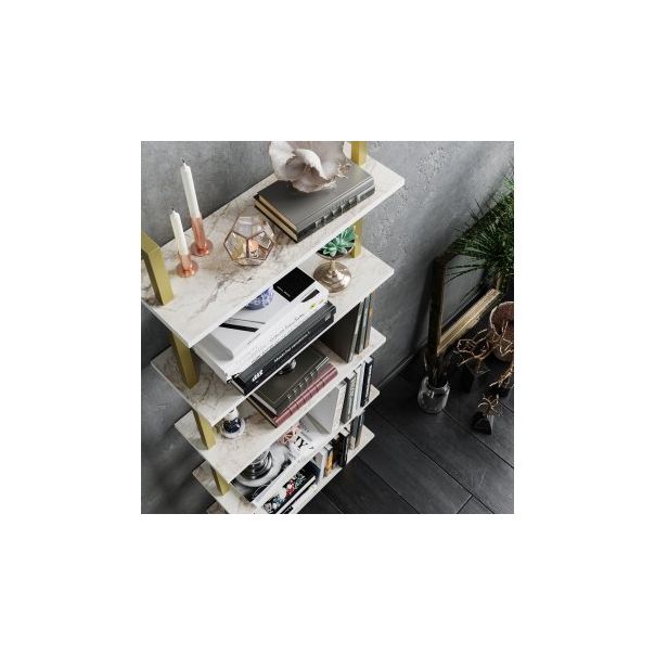 HANAH HOME Polica za knjige Piante White Gold - 171754