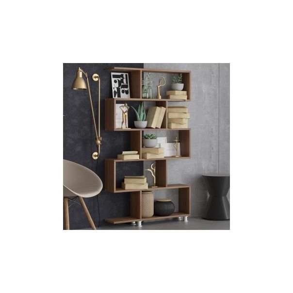 HANAH HOME Polica za knjige Nilufer Walnut - 171755