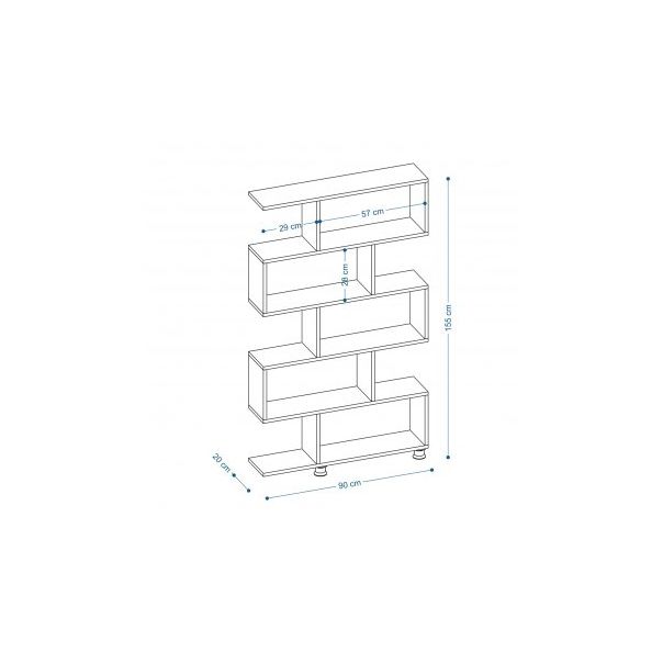 HANAH HOME Polica za knjige Nilufer Walnut - 171755