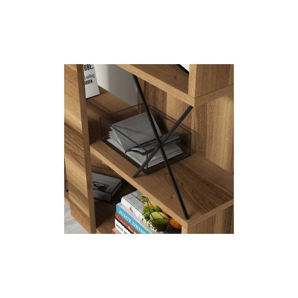 HANAH HOME Polica za knjige Extra Walnut - 171764