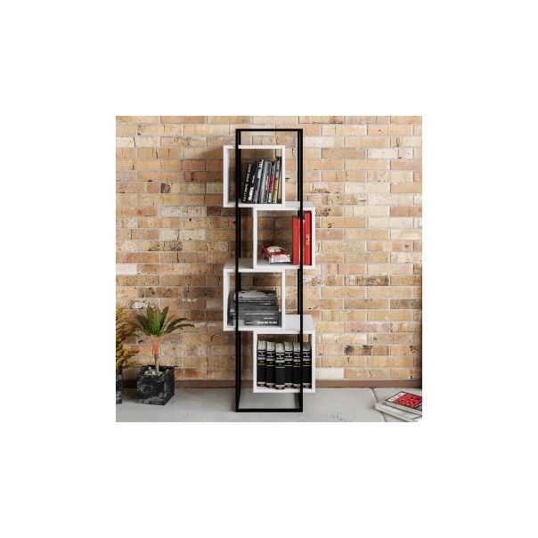 HANAH HOME Polica za knjige Prada Black White - 171773